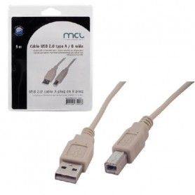 Nanocable Cable Impresora USB 2.0 Tipo A/B Macho/Macho 4.5m Beige