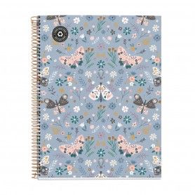 NOTEBOOK 4 A4 120 COLOR AZUL BUTTERFLY