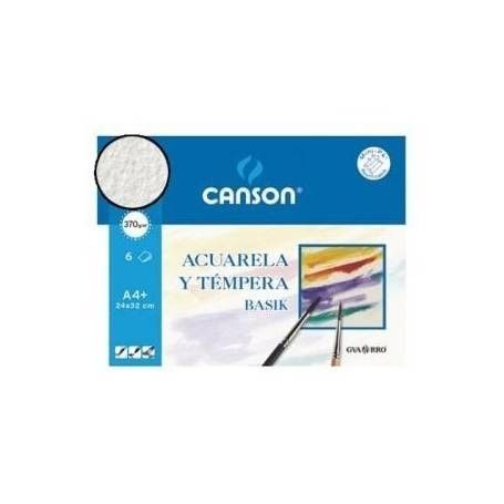 Papel Acuarela CANSON Basik A3 370 g. Pack x6