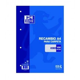 OXFORD RECAMBIO A4 100H. 4X4 CON MARGEN AZUL