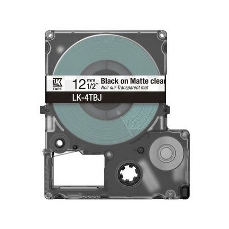 CARTUCHO DE ETIQUETAS EPSON DE CINTA MATTE CLEAR BLACK 12MM LK-4TBJ
