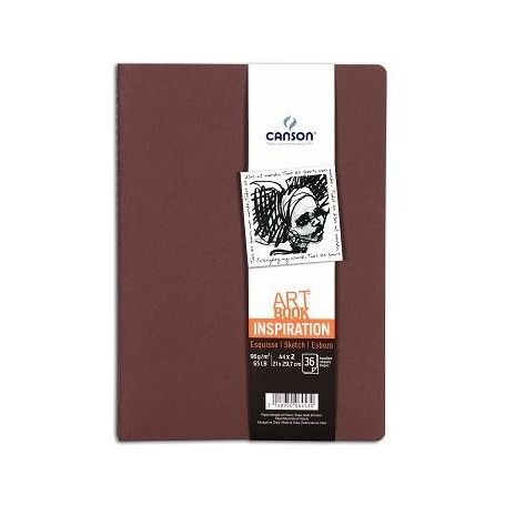 PACK 2 CUAD. ART BOOK 21X29,7 36H CANSON INSP. 96G TIERRA/ROJO
