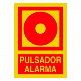 SEÑAL FOTOLUMINISCENTE PVC 1MM "PULSADOR ALARMA"